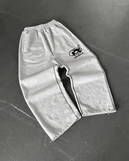 Vintage Graphic Print Streetwear Men Pants Fashion Hip Hop Joggers Men Clothing Casual Loose Buckle Feet Sweatpants Trousers