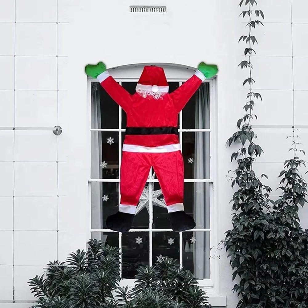 Climbing Santa Claus for Climbing Window, Balcony, Roof, Chimney, Home Christmas Decoration Hanging Santa Claus Outdoor Decor