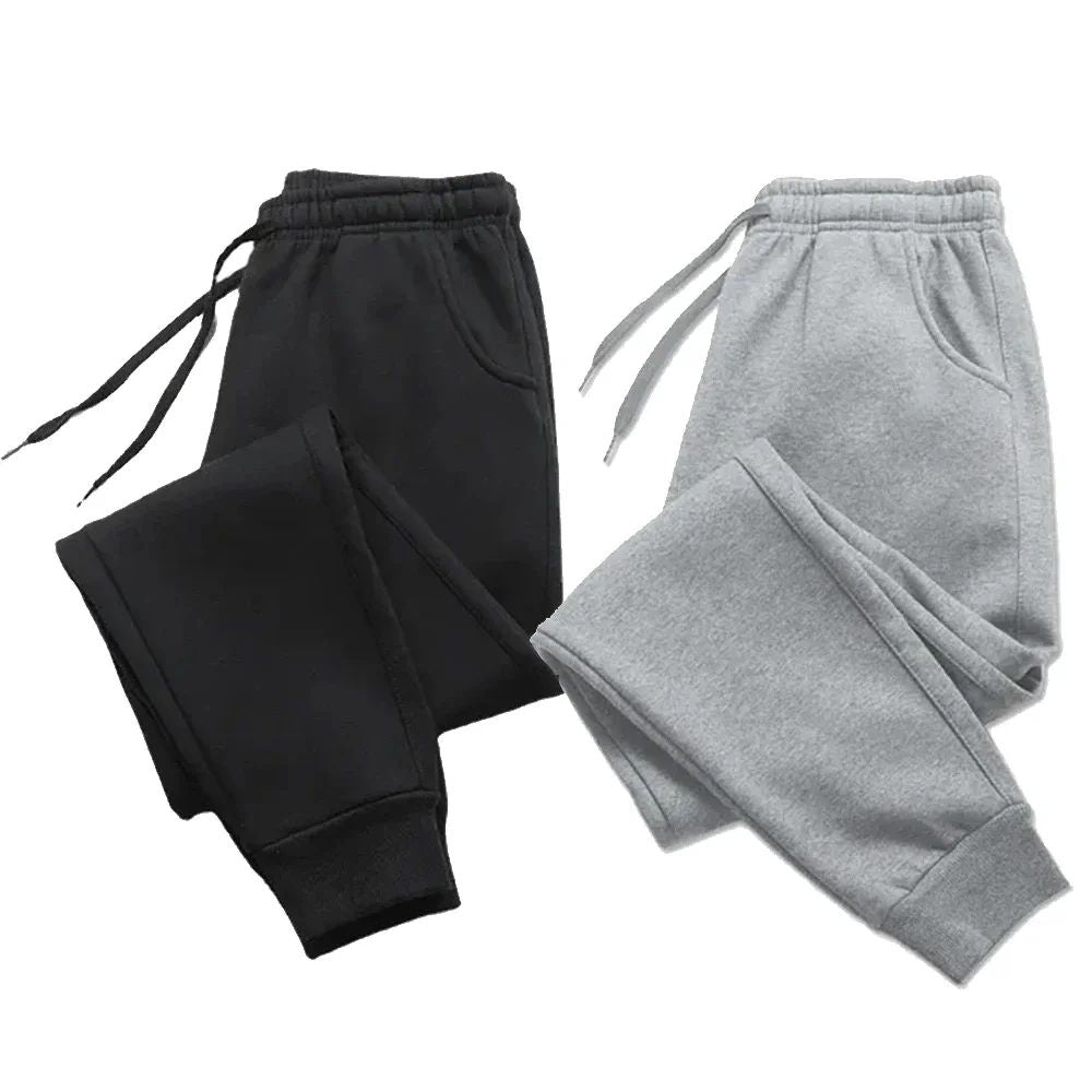 Men's casual pants, autumn and winter wool sports pants, men's running and jogging pants, fashionable solid color pants