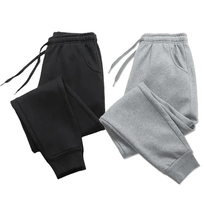 Men's casual pants, autumn and winter wool sports pants, men's running and jogging pants, fashionable solid color pants