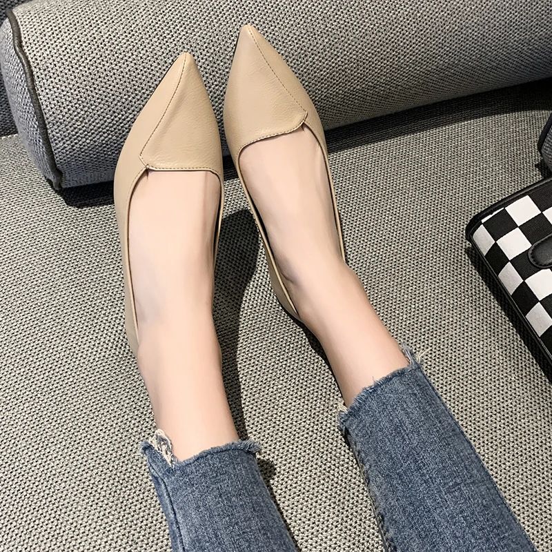 Women Fashion Pointed Toe Slip on Shoes Summer Woman Loafers Comfortable Ladies Yellow Boat Shoes Autumn Flats Zapatos Mujer