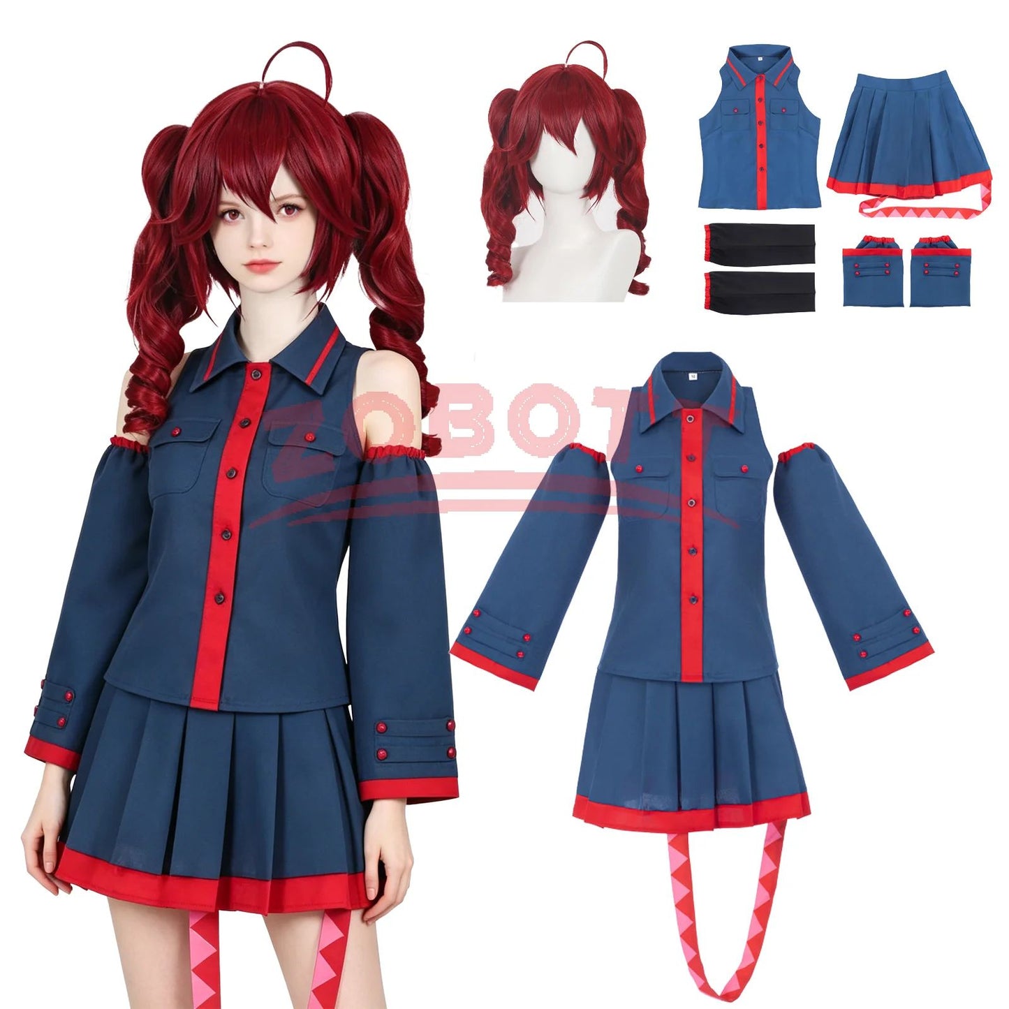 2026 Anime kasane Teto Cosplay Costume Women Men Grey Pink Dress Cosplay Halloween Costume Cosplay Made Accessorie props