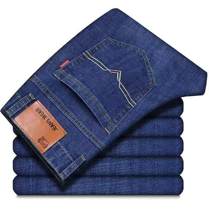 Quatro Estações Calça Jeans Perna Reta Elástica Casual de Negócios Calça Jeans Atacado Homem Masculino Adulto Cavalheiro Confortável Alta Qualidade