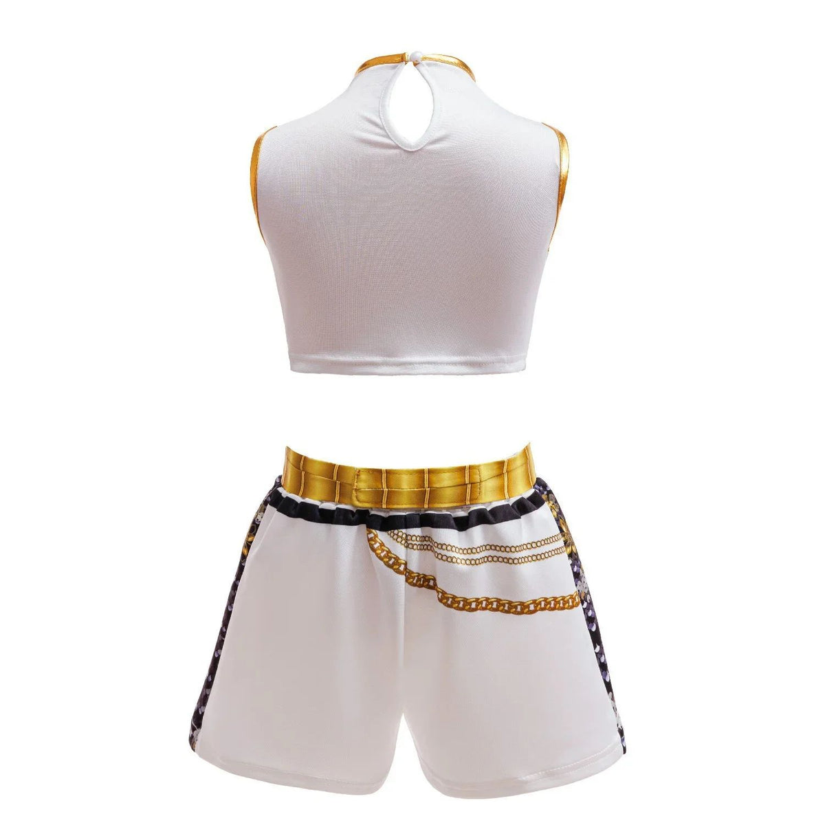 Girls Black?Gold 3D Printed Jacket Shorts Cosplay Set Kids Outfit for Stage Show Birthday Party Halloween Carnival Dress?Up