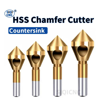 SLUGB Rebarbador Chanfrador Brocas Escareadoras Revestidas de Titânio Furo Liso Metal 90 Graus 1PÇ