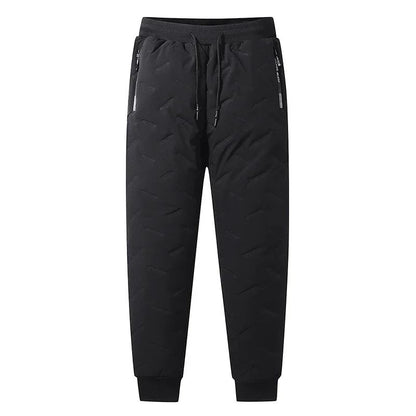 7xl Winter Down Cotton Pants Men's Casual Waterproof Zipper Pocket Thickened Wool Warm Pants Jogger Outdoor Cold-proof Ski Pants