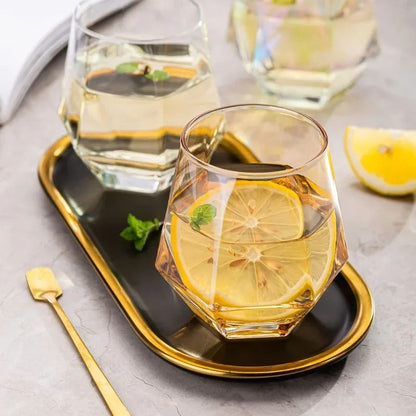 Taças de Vinho Borda Hexagonal 300ml Taça Transparente para Coquetéis Bar Festa Clube Banquete Utensílio para Beber Champanhe Limonada Água