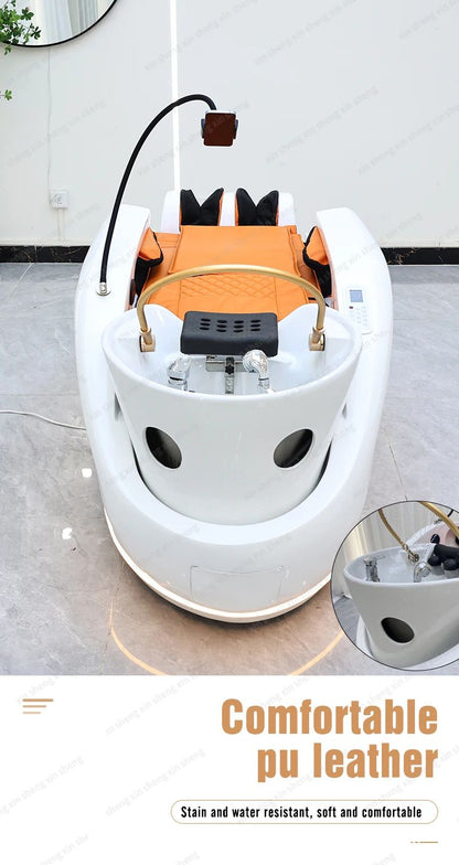 XinSheng Professional Electric Massage Bed Head SPA Salon Massage Table Hair Washing Fumigation Beds Barber Shop Smart Furniture