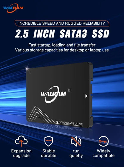 WALRAM 2.5 SATA 3 SSD 1 TB 2TB 120GB HDD 256GB 240GB 128GB Disco Rígido 480GB 500GB 512GB SSD 1TB Desktop Laptop Unidade de Estado Sólido
