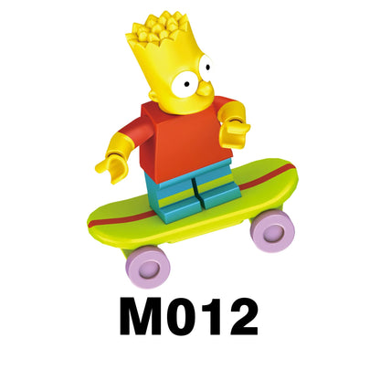 Blocos de Montar Desenho Animado Comédia Família Simpson Mini Bonecos Montáveis Blocos de Construção Brinquedos mold king boneco de ação