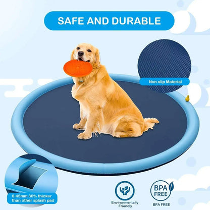 Piscina Inflável para Cães Tapete Aspersor para Cães Tapete de Resfriamento para Cães Brinquedo Interativo para Cães Chafariz Almofada de Aspersão para Animais de Estimação