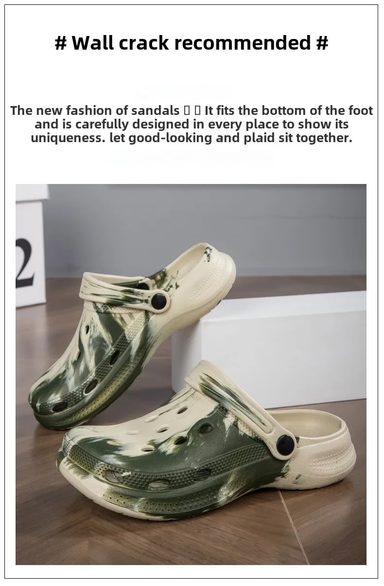 Summer Couple Clog Shoes Fashion Sandals Waterproof Slippers Men Shoes Outdoor Soft Sole Shoes Clogs EVA Beach Home Slipper