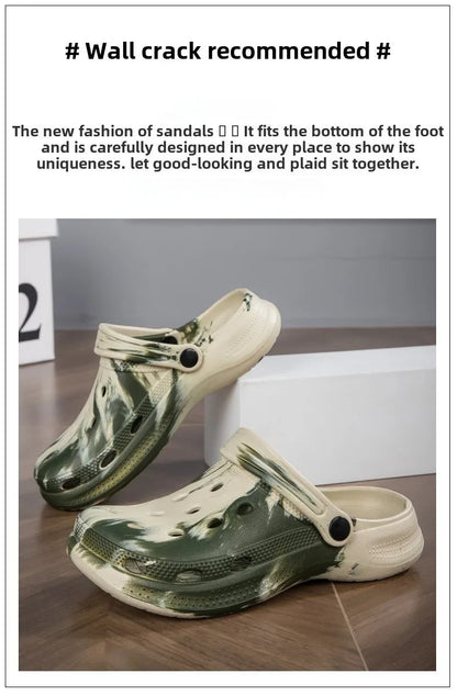 Summer Couple Clog Shoes Fashion Sandals Waterproof Slippers Men Shoes Outdoor Soft Sole Shoes Clogs EVA Beach Home Slipper
