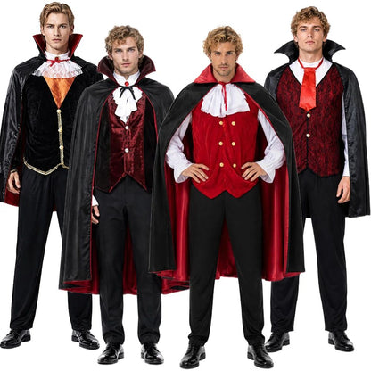 Adult Vampire Costume Men's Medieval Gothic Costume Set Suitable for Halloween Parties Movie Theme Cosplay Costume