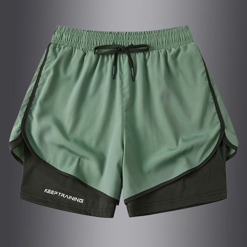 ? S-5XL ?2025 Sports Three Piece Pants Summer Popular Anti glare Double layered Sports Shorts for Men and Women Couples Ru