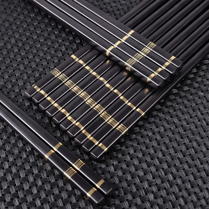 Metal Alloy Chinese Chopstick Reusable Non-slip Sushi Food Chop Sticks Japanese Korean Chopsticks Kitchen Tableware Accessories