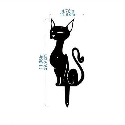 Exclusive Cute Cat Garden Decorative Silhouette - Tiki-Inspired Cat Family Garden Stakes | Perfect Outdoor Statues for Garden