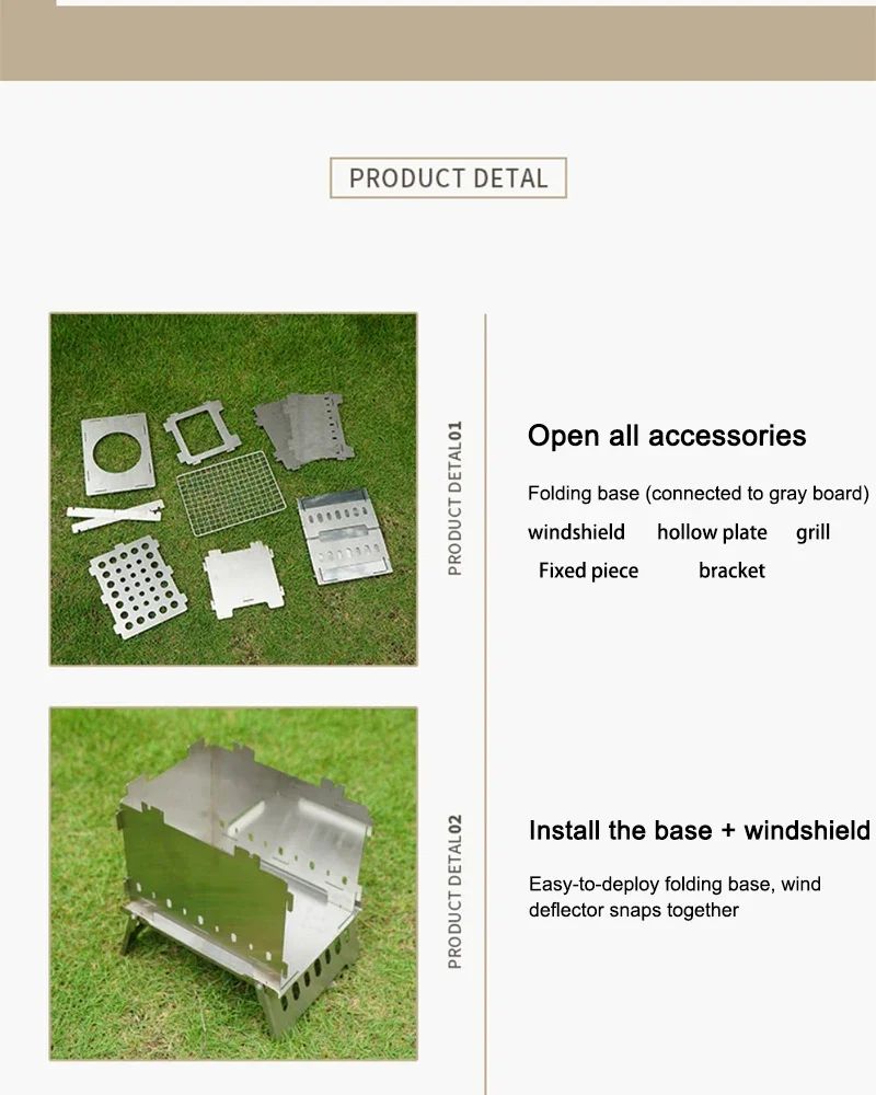 Home Electric Outdoor Folding Card Stove Grill Camping Windproof Incinerator Portable Charcoal Fire Wood Fire Grill