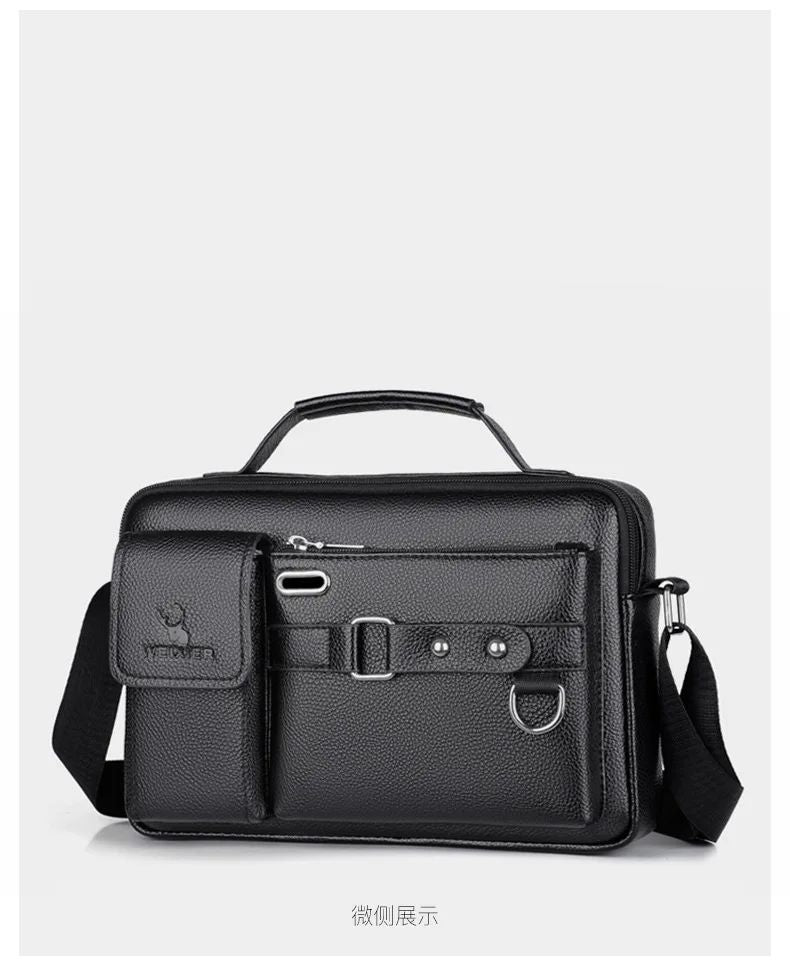 2024 New Men Shoulder Bag for 10.4" Ipad PU Leather Business Handbags Men Messenger Bags Fashion Man Crossbody Bag