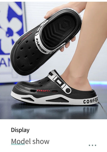 New fashion sandals Men's EVA casual comfortable hole garden shoes outdoor men's beach sandals indoor home unisex slippers