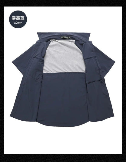 Summer Tactical Shirts Men Work Short Sleeve Shirt Outdoor Breathable Quick Dry Multi-pocket Cargo Camp Hike Short Sleeved Shirt