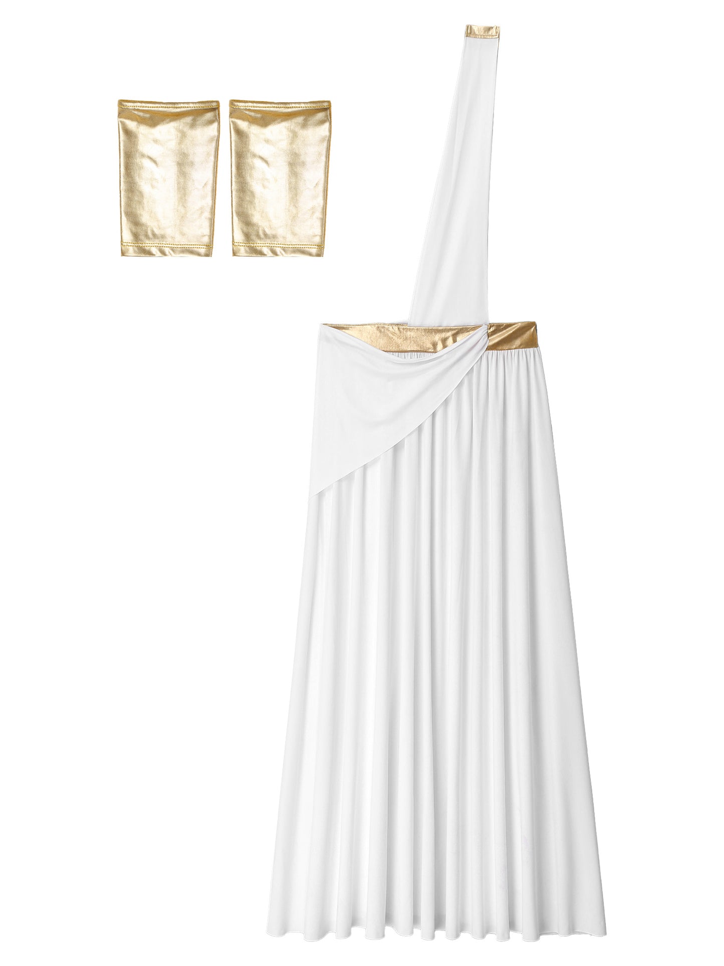 Mens Ancient Greek God Toga Gladiator Costume Roman Emperor One Shoulder Sleeveless Robe Halloween Medieval Warrior Dress Up