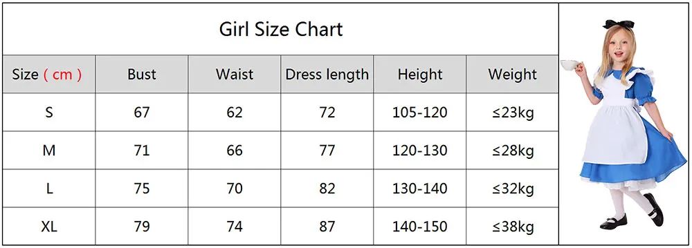 Halloween Party Dress Up Blue Maid Uniform COS Anime Costumes Alice in Wonderland Super Cute Maid Outfit Cosplay Dress