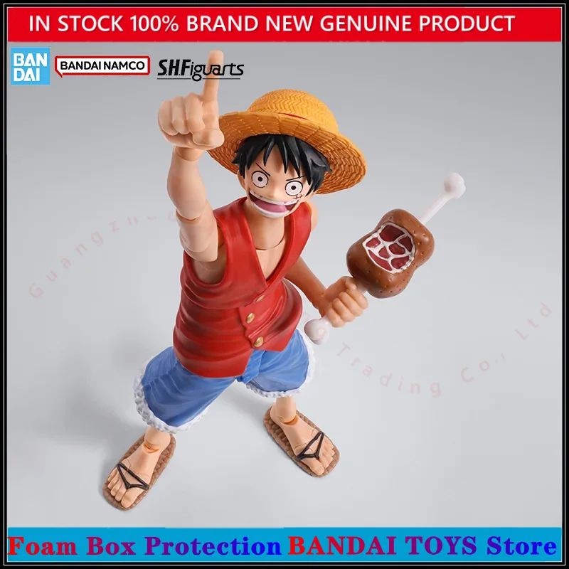 Atacado Bandai 100% Genuíno One Piece Kit Modelo Anime Figures SHF Monkey D Luffy Romance Dawn Action Figure Coleção Modelo