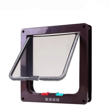Porta de Passagem para Cães e Gatos com Fechadura de Segurança de 4 Vias, Porta de Passagem para Cães, Gatos, Gatinhos, Plástico ABS, Kit de Porta Pequena para Animais de Estimação, Portas de Passagem para Cães e Gatos