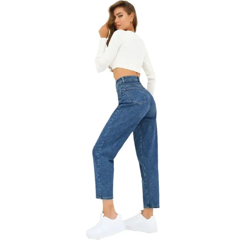 Women's High Waist Straight Leg Jeans Summer Breathable Loose Fit Versatile Comfortable Long Pants Commute Casual Style