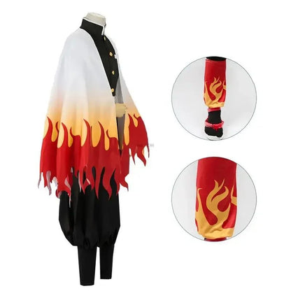 2026 Halloween Rengoku Kyoujurou Cosplay Anime  Cosplay Costume  Kimono Haori Wig Ring