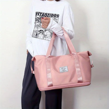 Large Capacity Women'S Duffle Bag, Nylon Gym & Travel Tote, Lightweight Luggage Handbag, Versatile Sports Bag, Casual Style