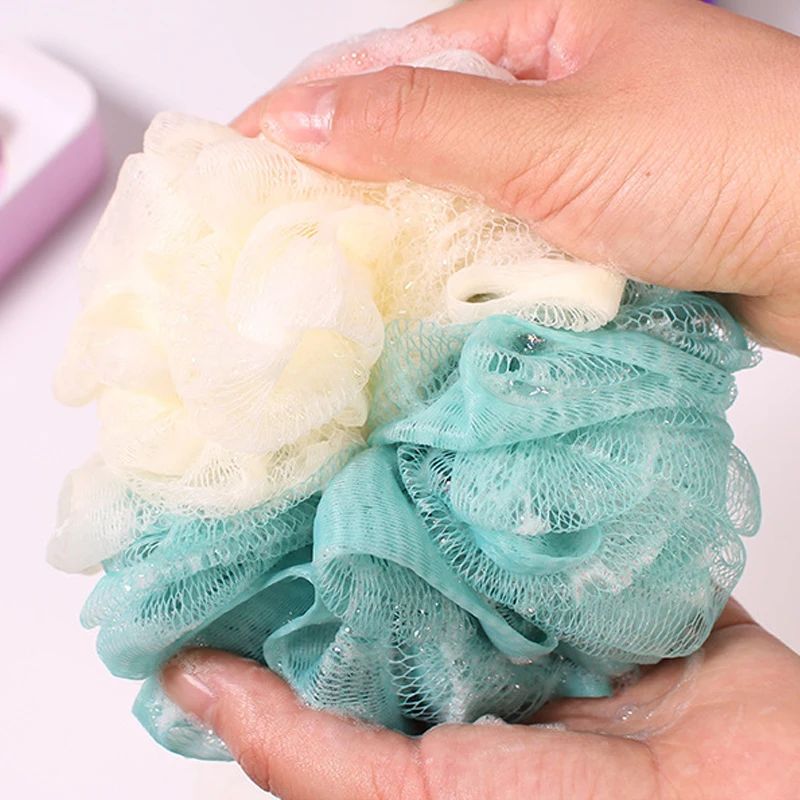 1 Pc Soft Mesh Bath Sponge Balls Cleaning Brush Shower Puff Body Cleaner Exfoliating Scrubbers Bath Flower Bathing Accessories