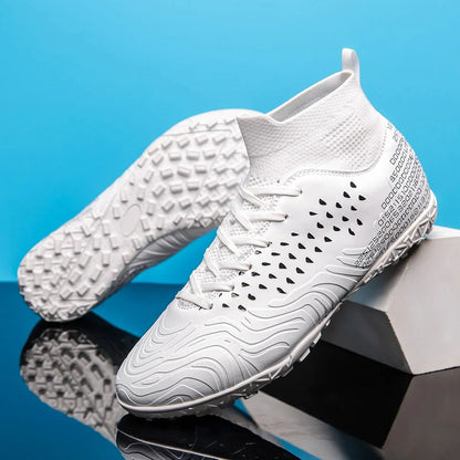 High-top Society Soccer Shoes Football Boots Men Ultra-light Kids Boy Turf Futsal Cleats Children's  Sports Training Footwear