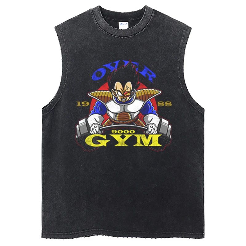 Streetwear Gym Sleeveless Tshirt Vintage Sports Tank Tops Sleeveless Dragon Ball Anime Graphic Harajuku Cotton Vest T-Shirts