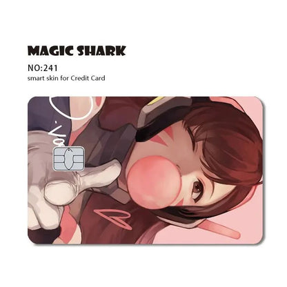 Magic Shark Sugar Daddy Meme Poke Money Funny Sticker Cover Skin Protective for Small Large Chip Credit Debit Card
