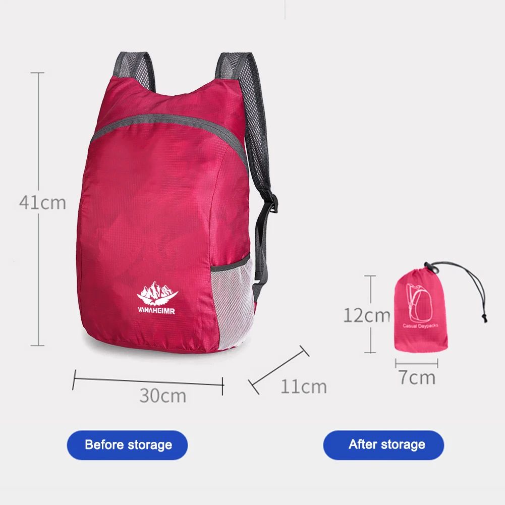 Mochila Dobrável Leve 15L Ultraleve para Homens e Mulheres - Mochila de Viagem, Esportes e Caminhada