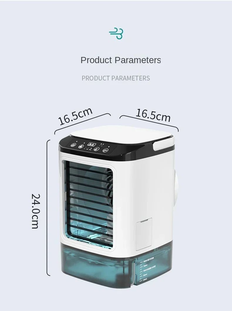 Ar Condicionado Portátil Ventilador de Mesa Pulverização Dupla Atomização Ultrassônica 3 Velocidades Silencioso Refrigerador de Ar Luz Noturna Ventilador Elétrico para Casa