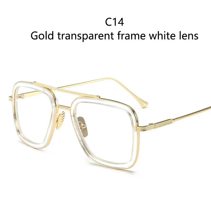 Óculos de Sol da Moda Armação Quadrada Estilo Tony Stark Óculos de Sol Feminino Masculino Quadrado Grife Óculos Retrô Masculino Iron