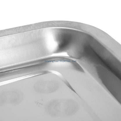 Stainless Steel Rectangular Plate Barbecue Grilled Fish Tray BBQ Container