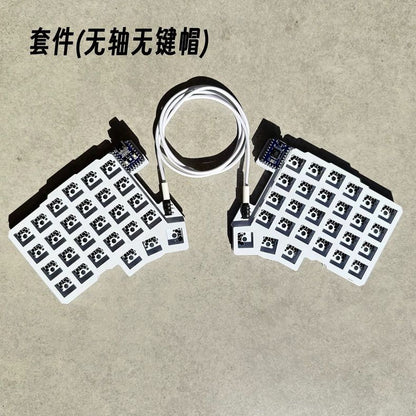 Teclado Silakka54 Dividido com Fio Hot Swap Suporte QMK/VIAL Teclado Ergonômico RP2040zero Acessórios Personalizados para PC Gamer
