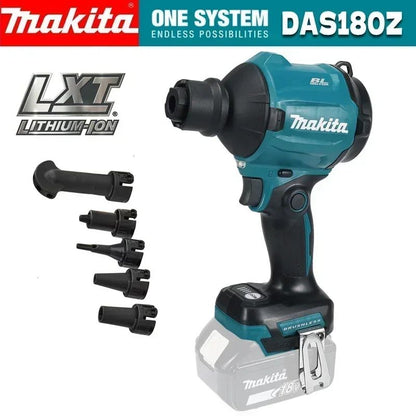 Makita DAS180Z Soprador de Ar a Bateria 18V LXT Sem Escovas 5 Bicos - Limpeza de Pó/Folhas/Carros/Eletrônicos & Oficina (Sem Bateria)
