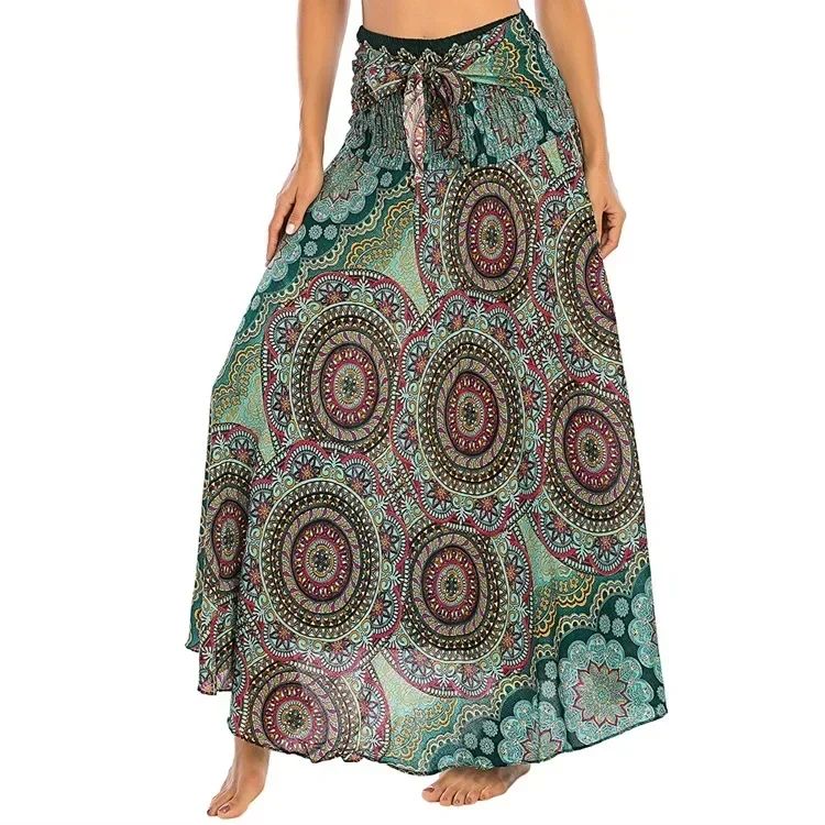 Sexy Summer Long Boho Bottom Women Skirt Vintage Casual Ropa Mujer Faldas Loose Fashion y2k Maxi Skirts Woman Clothing Saia Jupe