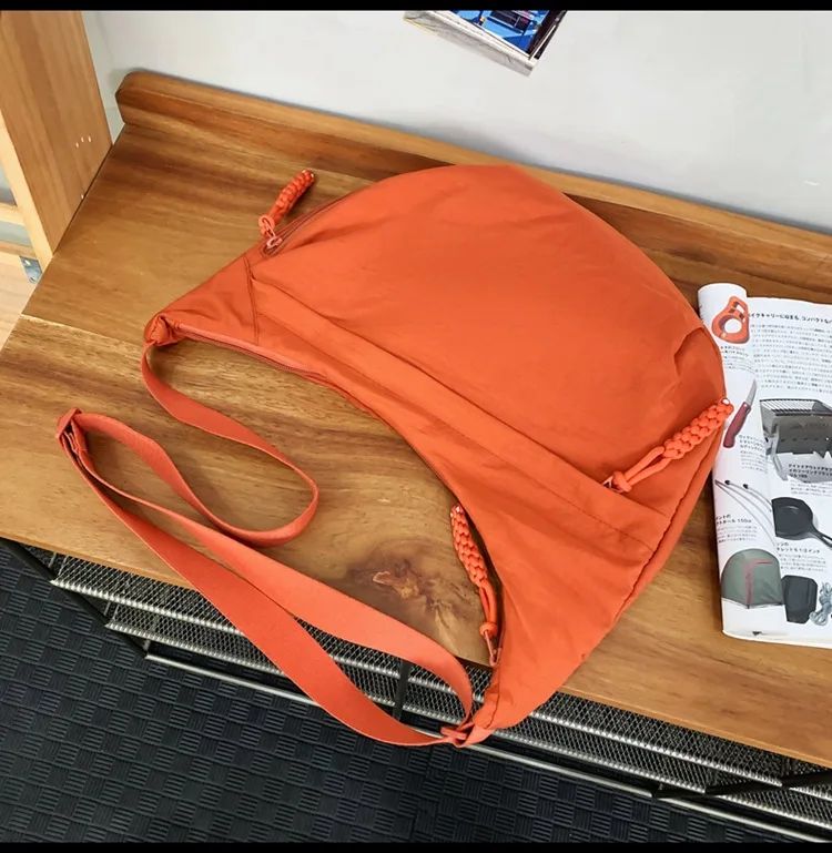 Trendy Women's Soft Cloth Shoulder Bag Solid Color Student Casual Style Big Handbags Crossbody Bags for Women Shoulder Hobos Bag