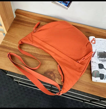 Trendy Women's Soft Cloth Shoulder Bag Solid Color Student Casual Style Big Handbags Crossbody Bags for Women Shoulder Hobos Bag