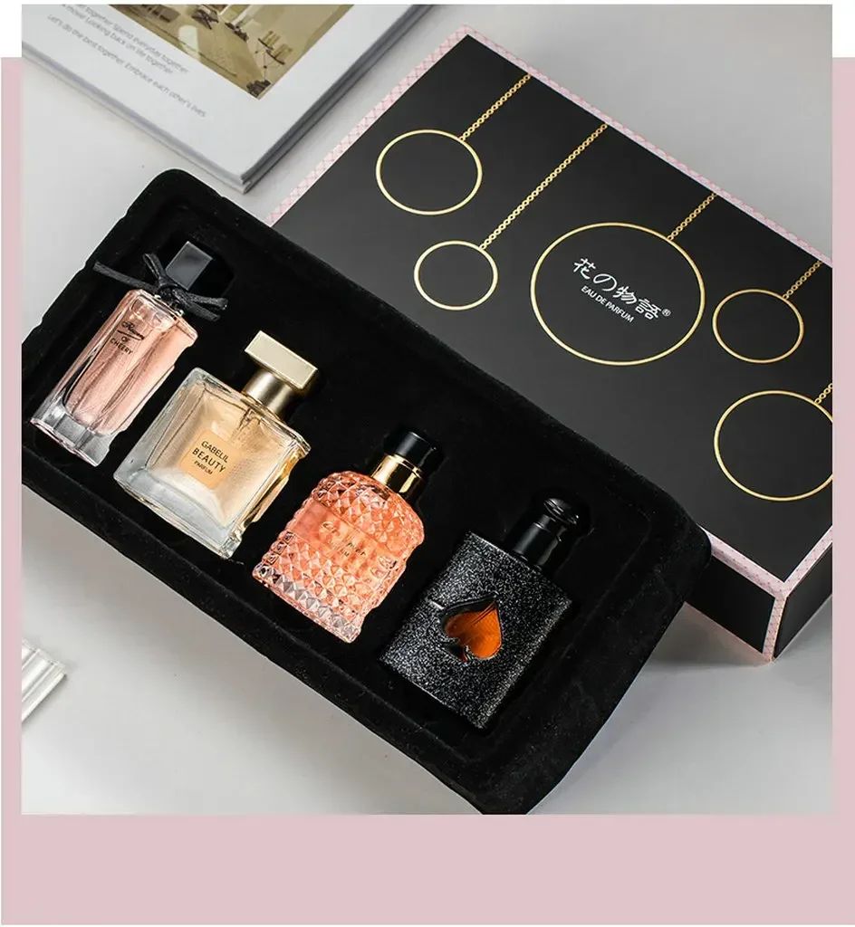 Perfume Feminino Original 105ml Caixa de Presente Conjunto de Quatro Peças Fragrância Fresca Duradoura Eau