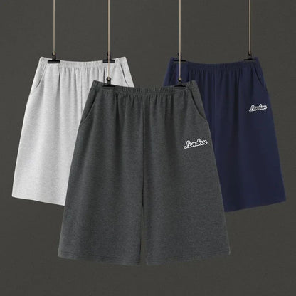 Summer new style solid color pajama pants adluts home loose cotton pajama men's sleep bottom elastic waist breathable shorts