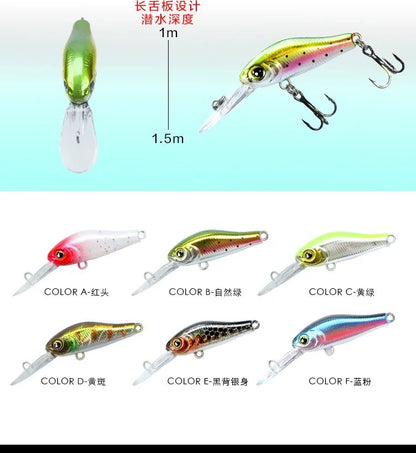 1PC Isca de Pesca 3.5cm 2.4g Minnow de Qualidade Olhos 3D Plástico Isca Artificial Dura Pesca Jig Wobblers Crankbait Isca de Pesca