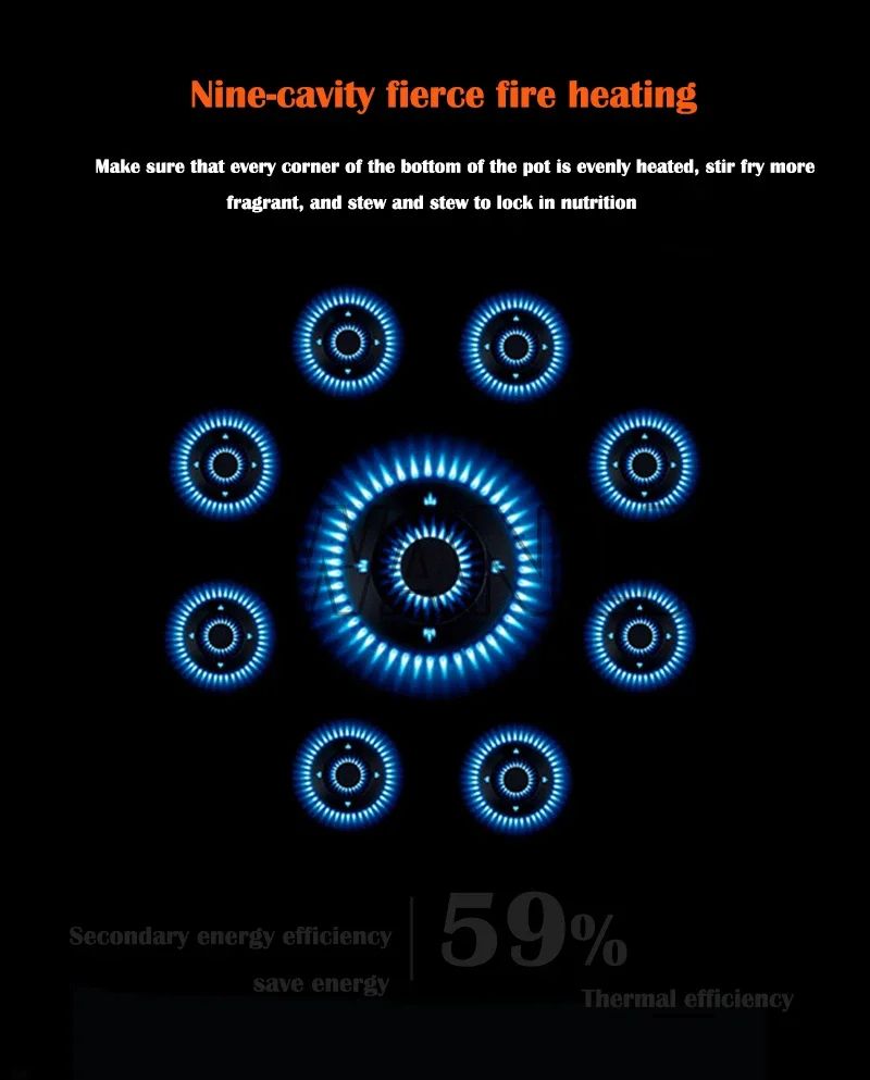 Home Electric Household Embedded Desktop Energy-Saving Induction Cooker Natural Gas Liquefied Gas Stove Double Stove Eye Tempere