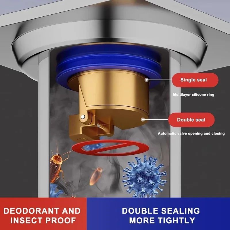 Toilet Shower Copper Floor Drain Core Anti Odor and Insect Repellent Device Springboard Self Sealing Core Bathroom Accessories